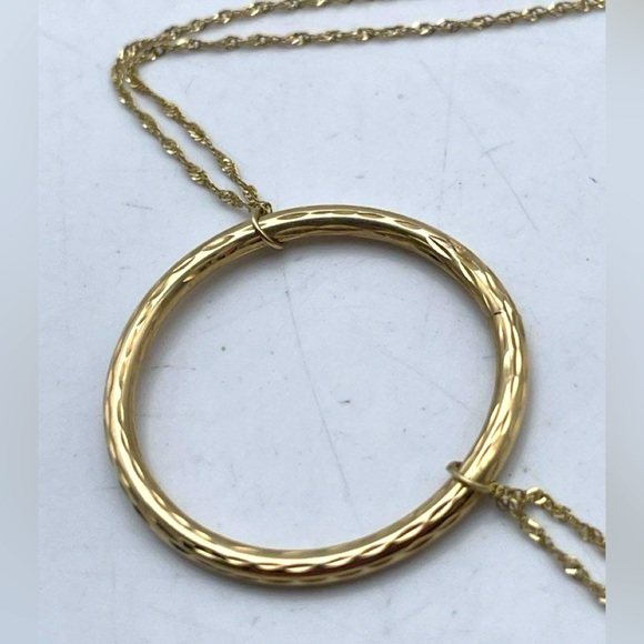 14K Yellow Gold Double Strand Open Circle (13.93K) Chain (13.91K) Bracelet - Picture 3 of 4